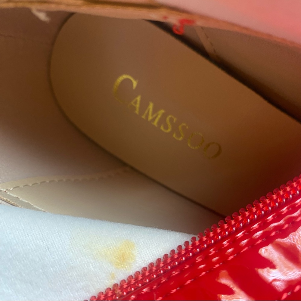 Glossy Red Over-the-Knee Stiletto Boots NWOB 43 - Picture 4 of 5